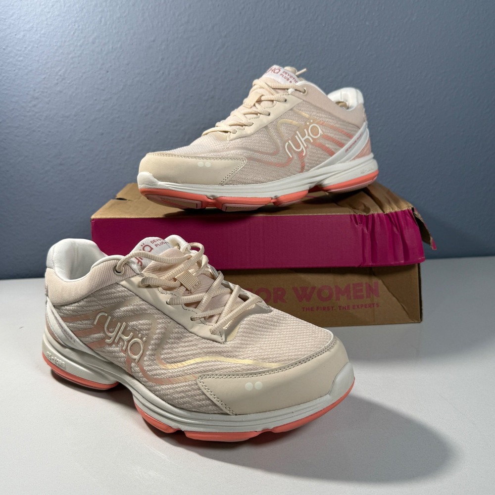 Ryka Devotion Plus 5 Womens 9W Walking Shoes Tapioca Beige Pink J3099M1250 NEW